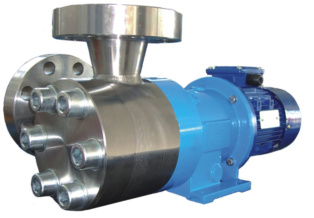 T MAG-XPM sealless magnetic drive pump for high-pressure, corrosion-resistant applications.